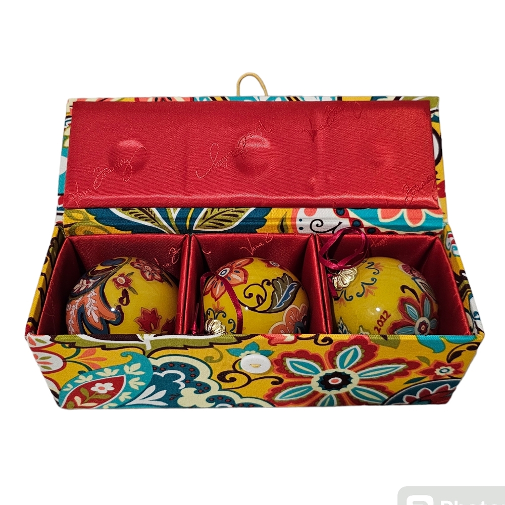 Vera Bradley Provencal Ornament Trio Set